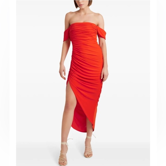 NWT Cinq A Sept Delaney ruched midi dress - Picture 1 of 8